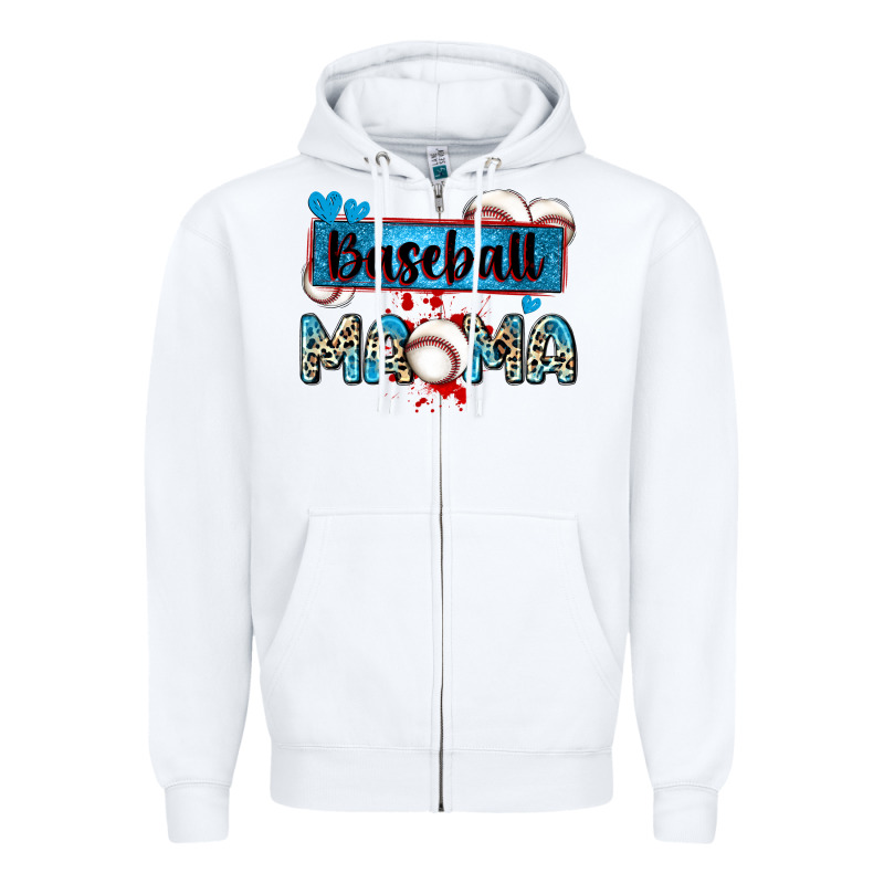 Baseball Mama With Leopard Zipper Hoodie by Zillion Design Studio | Teevron
