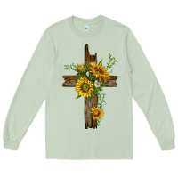 Matcha sunflower cross Long Sleeve Tee - texasbilliewilder
