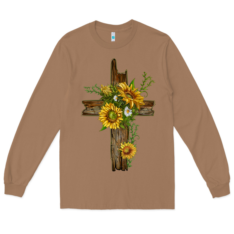 Sunflower Cross Long Sleeve Tee by texasbilliewilder | Teevron