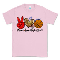 Bubblegum Pink peace love basketball Classic Tee - Zillion Design Studio