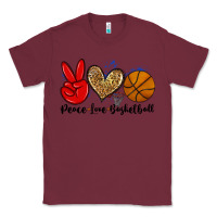 Burgundy peace love basketball Classic Tee - Zillion Design Studio
