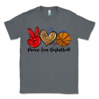 Charcoal Heather peace love basketball Classic Tee - Zillion Design Studio