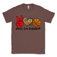 Chestnut peace love basketball Classic Tee - Zillion Design Studio