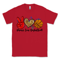 Red peace love basketball Classic Tee - Zillion Design Studio