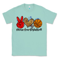 Seafoam peace love basketball Classic Tee - Zillion Design Studio