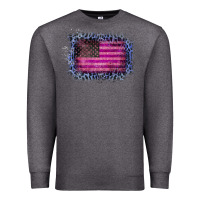 Charcoal Heather Old Leopard American Flag Premium Sweatshirt - Bettercallsaul