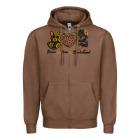 Chestnut peace love dachshund Zipper Hoodie - RanaPortraitStore