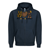 Navy peace love dachshund Zipper Hoodie - RanaPortraitStore