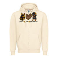 Sandshell peace love dachshund Zipper Hoodie - RanaPortraitStore