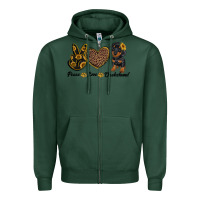 Sports Green peace love dachshund Zipper Hoodie - RanaPortraitStore