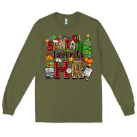 Army Green santa's favorite hr Long Sleeve Tee - Zillion Design Studio