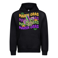 Black mardi gras with fleur de lis Urban Hoodie - MaliasSmallBusiness