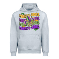 Heather Grey mardi gras with fleur de lis Urban Hoodie - MaliasSmallBusiness
