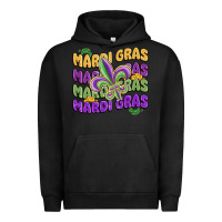 Pigment Black mardi gras with fleur de lis Urban Hoodie - MaliasSmallBusiness
