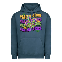 Pigment Midnight Navy mardi gras with fleur de lis Urban Hoodie - MaliasSmallBusiness