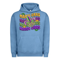 Pigment Pebble Blue mardi gras with fleur de lis Urban Hoodie - MaliasSmallBusiness