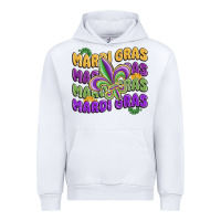 White mardi gras with fleur de lis Urban Hoodie - MaliasSmallBusiness
