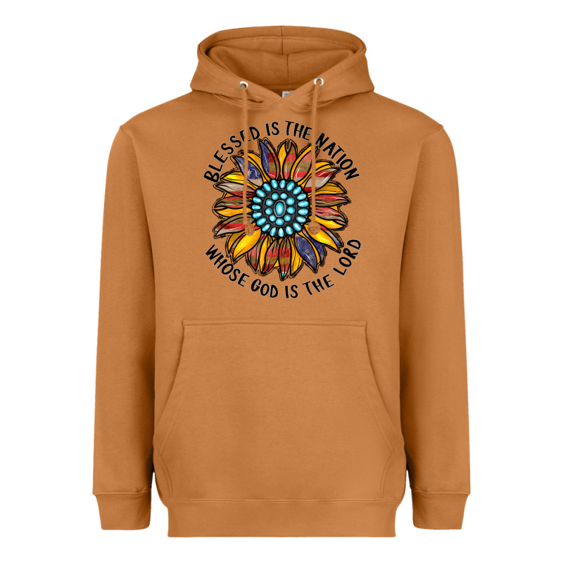 Blessed Is The Nation Whose God Is The Lord Heavyweight Hoodie by CowhideDigitalArt | Teevron