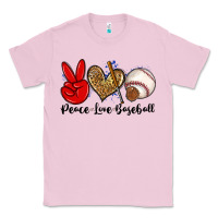 Bubblegum Pink peace love baseball Classic Tee - Zillion Design Studio