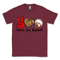 Burgundy peace love baseball Classic Tee - Zillion Design Studio