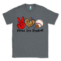 Charcoal Heather peace love baseball Classic Tee - Zillion Design Studio