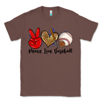 Chestnut peace love baseball Classic Tee - Zillion Design Studio
