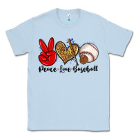 Dusty Blue peace love baseball Classic Tee - Zillion Design Studio