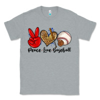 Heather Grey peace love baseball Classic Tee - Zillion Design Studio
