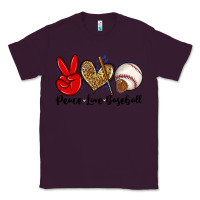 Plum peace love baseball Classic Tee - Zillion Design Studio