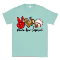Seafoam peace love baseball Classic Tee - Zillion Design Studio
