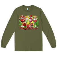 Army Green merry christmas wine glasses Long Sleeve Tee - Zillion Design Studio