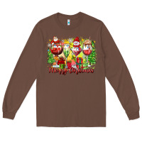 Chestnut merry christmas wine glasses Long Sleeve Tee - Zillion Design Studio