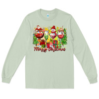 Matcha merry christmas wine glasses Long Sleeve Tee - Zillion Design Studio