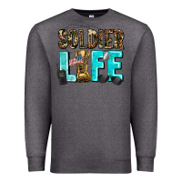 Charcoal Heather soldier  life Premium Sweatshirt - AdoDesignShop