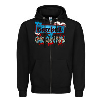 Black baseball granny with leopard Zipper Hoodie - Zillion Design Studio