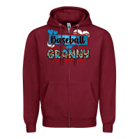 Burgundy baseball granny with leopard Zipper Hoodie - Zillion Design Studio