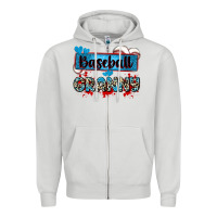 Dove Grey baseball granny with leopard Zipper Hoodie - Zillion Design Studio