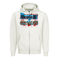 Oatmeal Heather baseball granny with leopard Zipper Hoodie - Zillion Design Studio