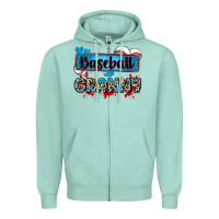 Seafoam baseball granny with leopard Zipper Hoodie - Zillion Design Studio