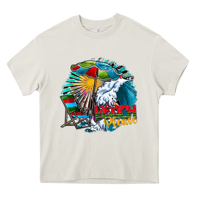 Beach Please Heavy Core Tee by CowhideDigitalArt | Teevron