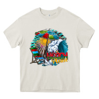 Cream beach please Heavy Core Tee - CowhideDigitalArt
