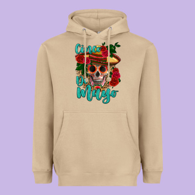 Cinco De Mayo Skull Heavyweight Hoodie Designed By Hra Design Shop