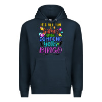 Navy bingo Premium Hoodie - MaliasSmallBusiness