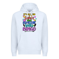 White bingo Premium Hoodie - MaliasSmallBusiness