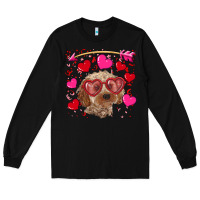 Black Valentine's day cockapoo Long Sleeve Tee - RanaPortraitStore