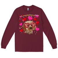 Burgundy Valentine's day cockapoo Long Sleeve Tee - RanaPortraitStore