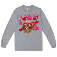 Heather Grey Valentine's day cockapoo Long Sleeve Tee - RanaPortraitStore