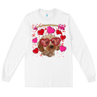 White Valentine's day cockapoo Long Sleeve Tee - RanaPortraitStore