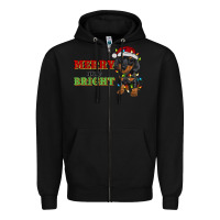 Black merry and bright dachshund Zipper Hoodie - RanaPortraitStore