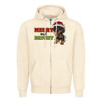 Sandshell merry and bright dachshund Zipper Hoodie - RanaPortraitStore